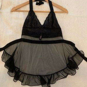 Black Lace & Mesh Babydoll Lingerie
